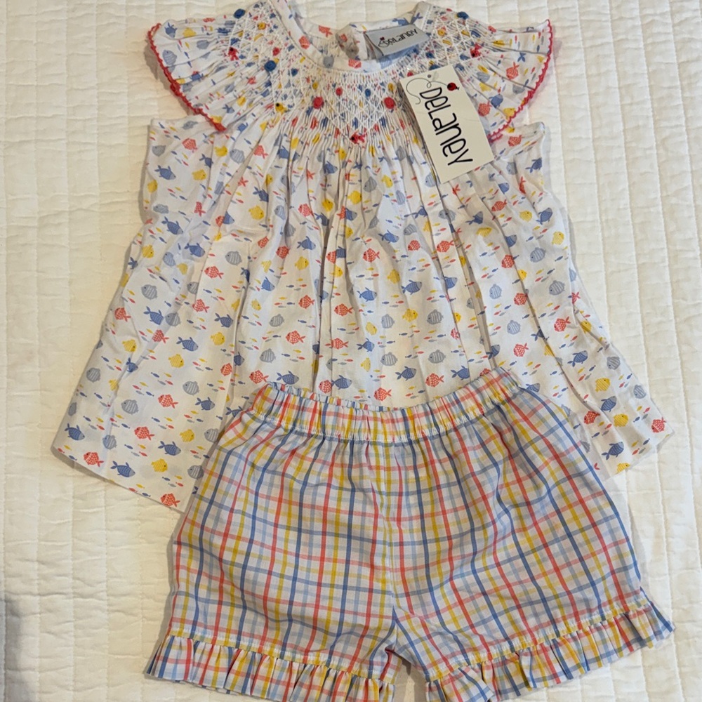 DeLaney Kids Fish and Plaid Pajama Set - Multicolor